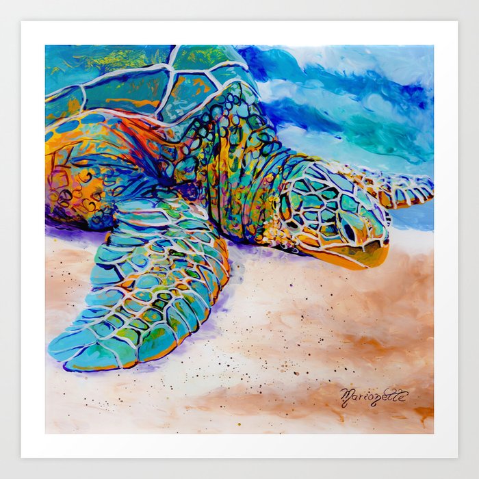 Colorful Sea Turtle Art Print