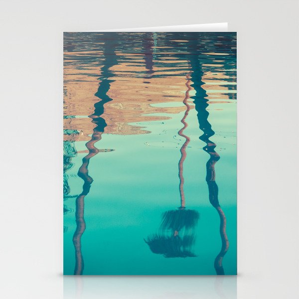 Sunset and Palm Trees Reflected in Tropical Pool Stationery Cards