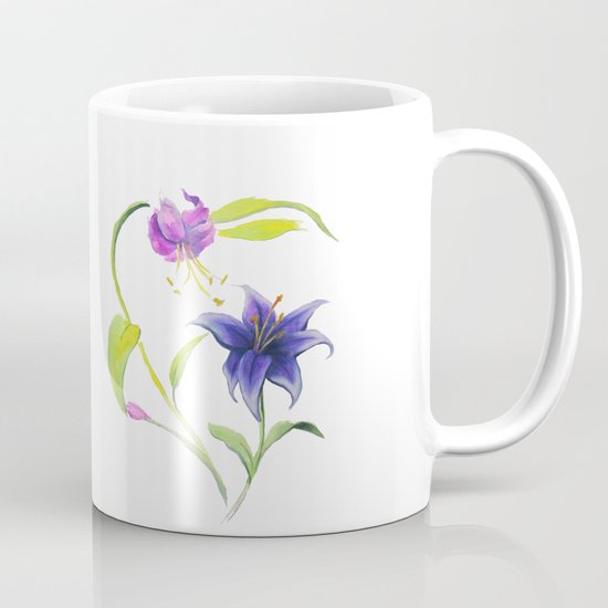 Stargazer Lilies Pink and Violet Mug