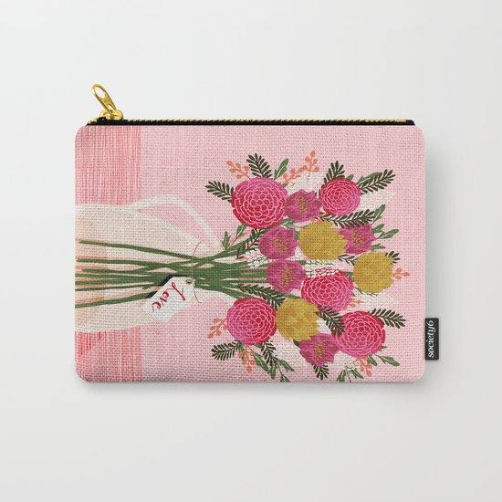 Valentines Day Bouquet floral vase flower by Andrea Lauren Carry-All Pouch