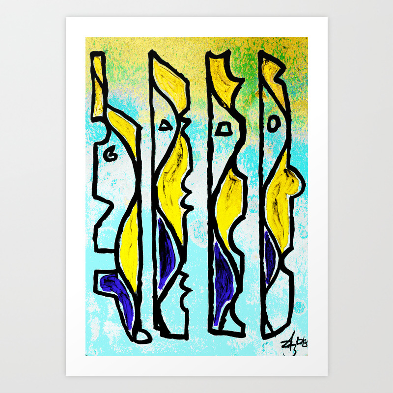 People Abstract Face Art Print By Draartist Society6
