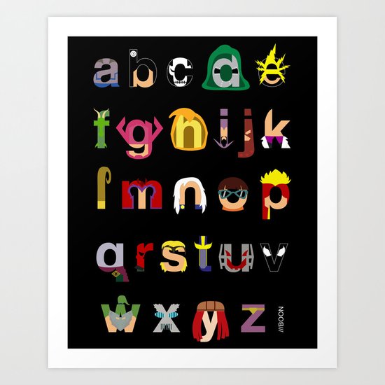 Marvelphabet Villains Art Print