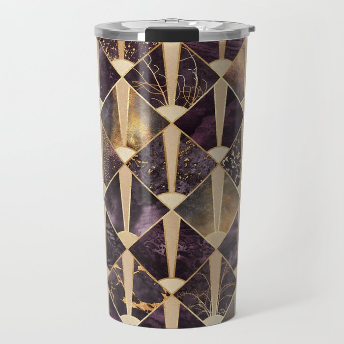 Art Deco Tiles - Plum Travel Mug