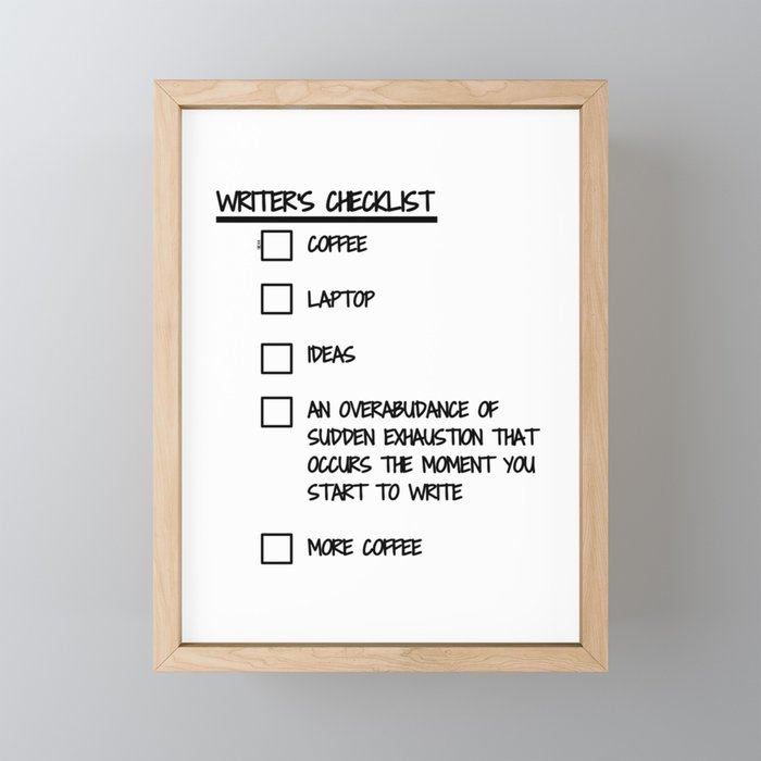 Writer's Checklist Framed Mini Art Print