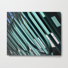 Turquoise Green Abstract Metal Gate Photograph Metal Print