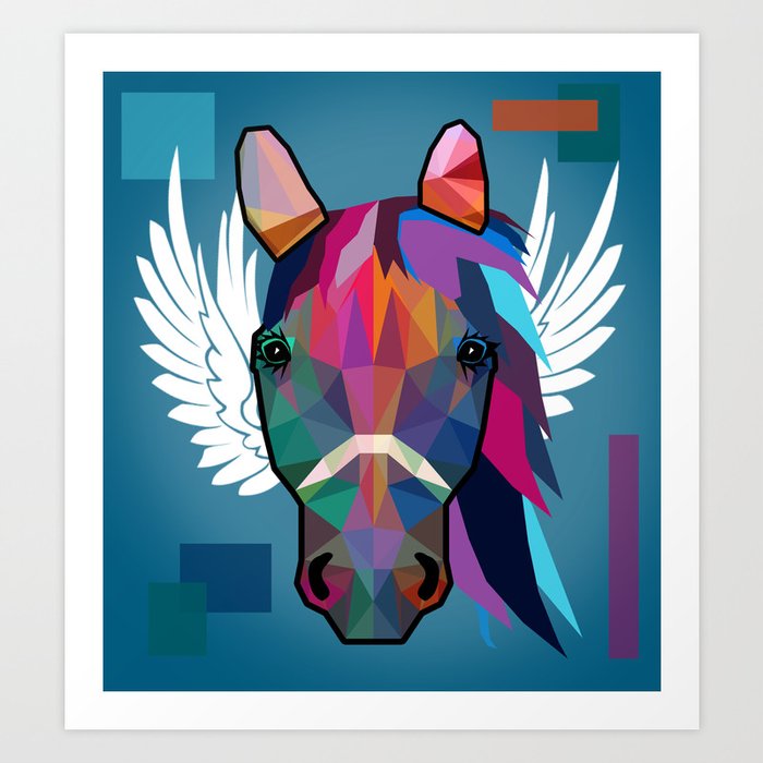 angel horse  Art Print