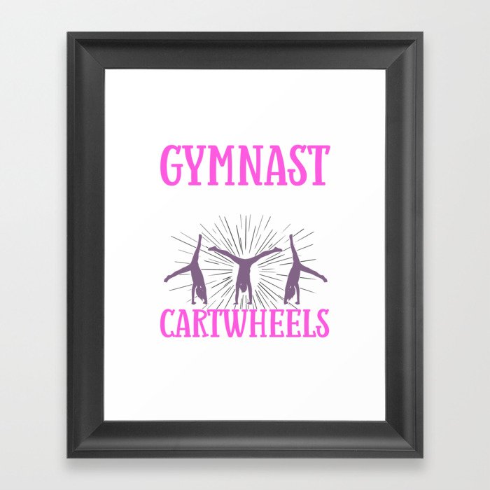 Cartwheel Gymnastic Cartwheeling Athletes Gymnast Framed Art Print