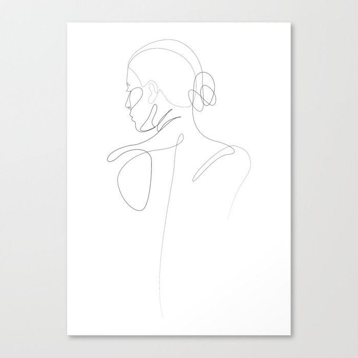 absence - one line art Canvas Print