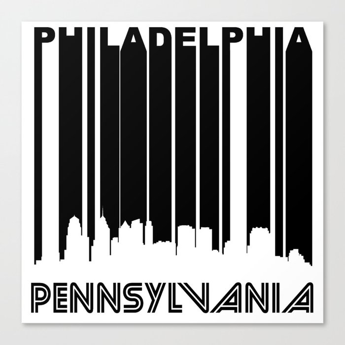 Retro Philadelphia Skyline Canvas Print