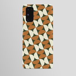 Mid Century Brown And White Geometric Semi Circle Pattern Retro Brown Abstract  Android Case