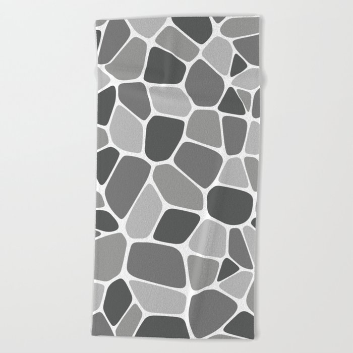 Abstract Shapes 209 in Monochrome Tones Beach Towel