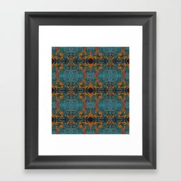 The Spindles- Blue and Orange Filigree  Framed Art Print