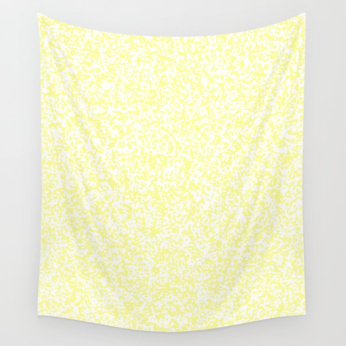 Tiny Spots White and Pastel Yellow Wall Tapestry by Melanges