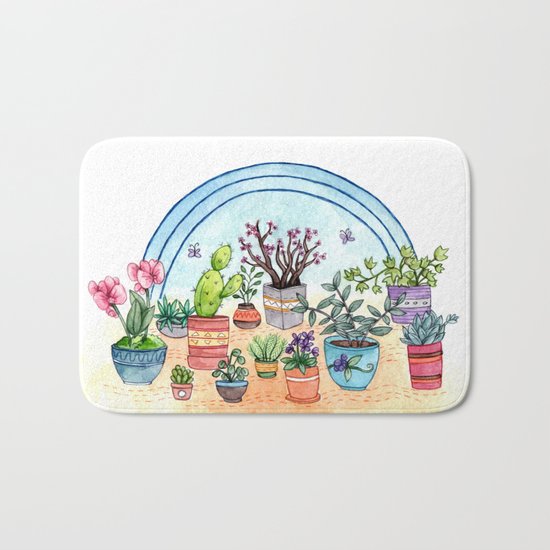 Household Plants Bath Mat