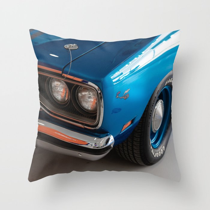 Vintage Road Runner American Classic Muscle car automobile transportation beep beep color photograph / photography poster posters Throw Pillow
