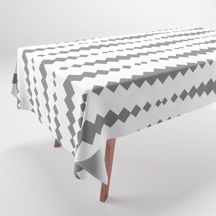 Grey Geometric Horizontal Striped Pattern Tablecloth
