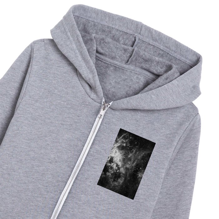 Hubble picture 39 : Tarantula Nebula 30 Doradus Black and white version Kids Zip Hoodie