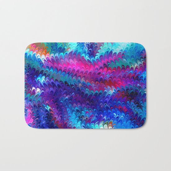 Colorful abstract waves Bath Mat
