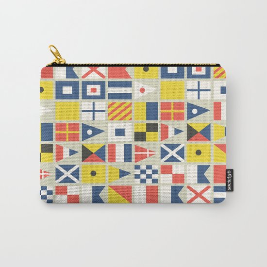 Geometric Nautical flag and pennant Carry-All Pouch