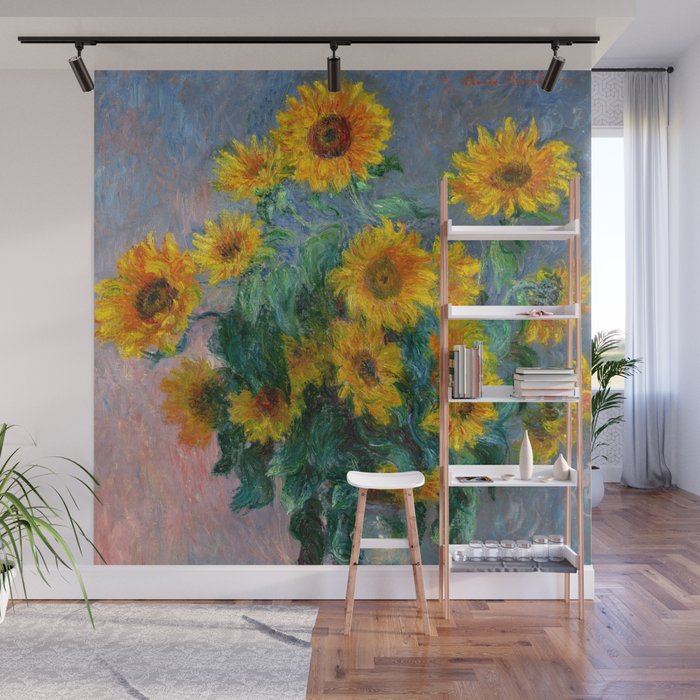 Bouquet Of Sunflowers Claude Monet Wall Mural By Maryedenoa Society6