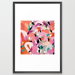 Flamingoes in Spring Hues Framed Art Print