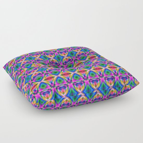 Groovy Psychedelic Diamond Pattern Floor Pillow