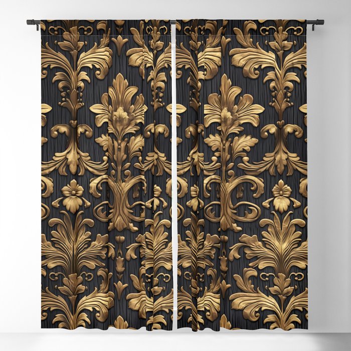Carved Wood 7 Blackout Curtain