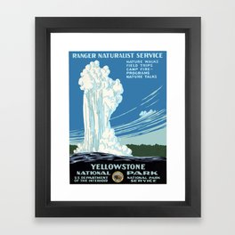 Ranger Naturalist Service Yellowstone National Park Vintage Poster Framed Art Print