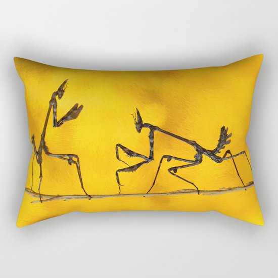 Praying Mantis vs Praying Mantis Rectangular Pillow