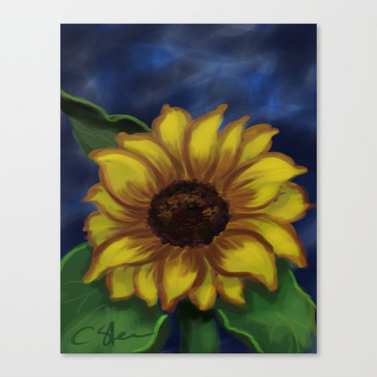 Dramatic Sunflower DP141118a Canvas Print