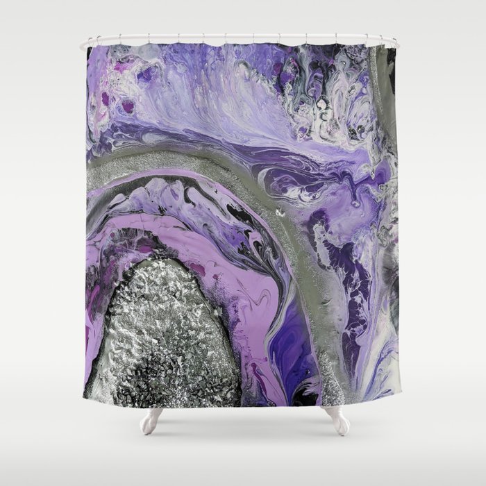 Lavender Geode Shower Curtain By, Geode Shower Curtain Hooks