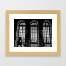 black and white windows of versailles Framed Art Print