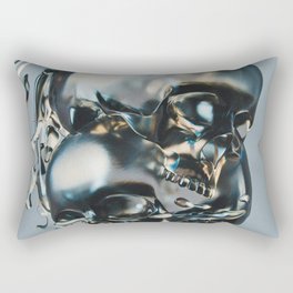 I guess you had to be there; headcase; metallic skulls crashing art portrait color photograph / photography Rectangular Pillow
