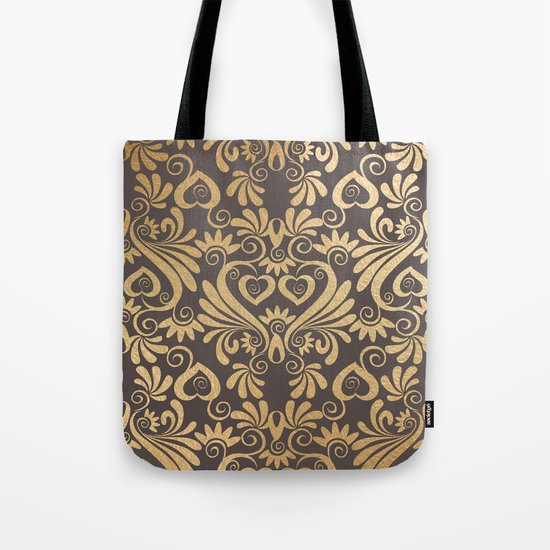 Gold swirls damask #5 Tote Bag