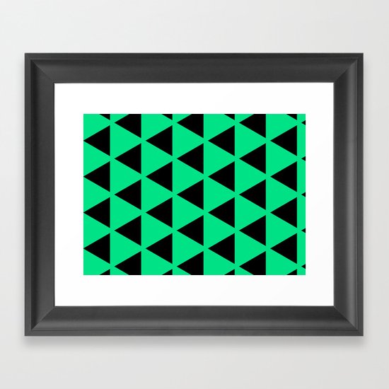 Sleyer Black on Green Pattern Framed Art Print