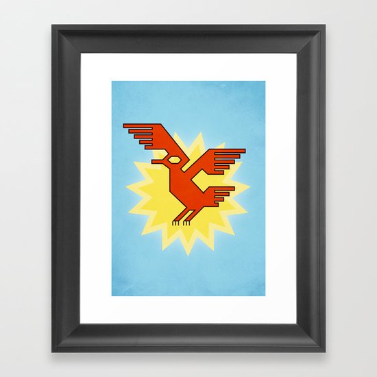 Geometric Andean Condor Bird Framed Art Print