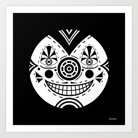 Priest Circle- black on black Art Print
