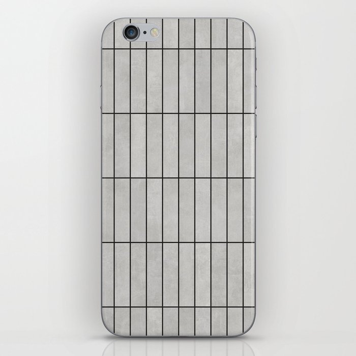 Rectangular Grid Pattern - Grey iPhone Skin