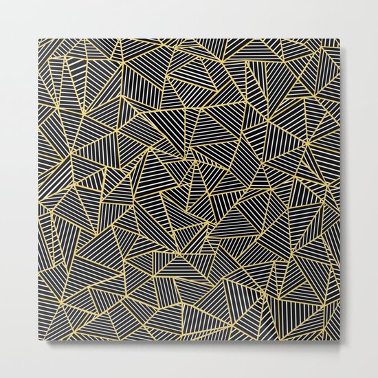 Ab Out Double Repeat Black Metal Print