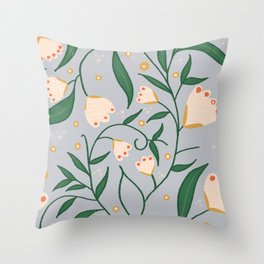Meadow Spring Floral Lavender  Throw Pillow