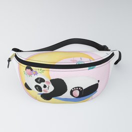 Baby Panda Girl with Moon and Dreamcatcher Fanny Pack