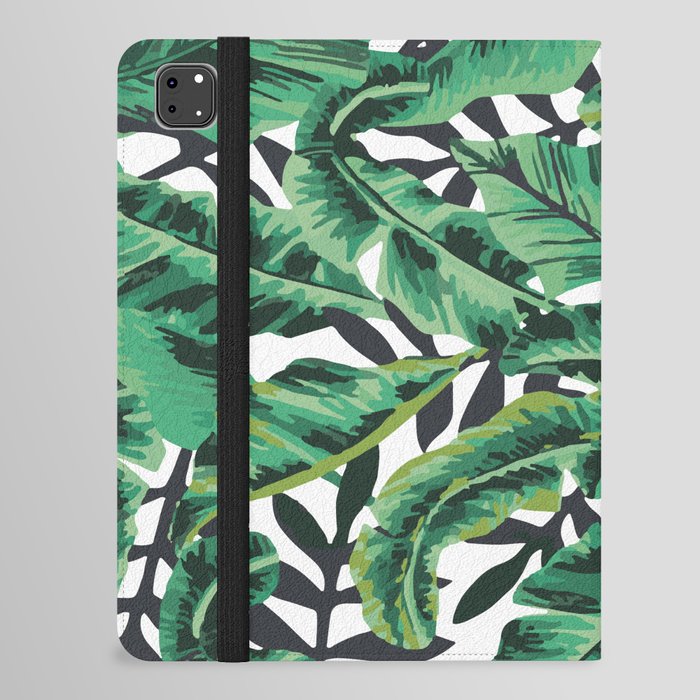 Tropical Glam Banana Leaf Print iPad Folio Case