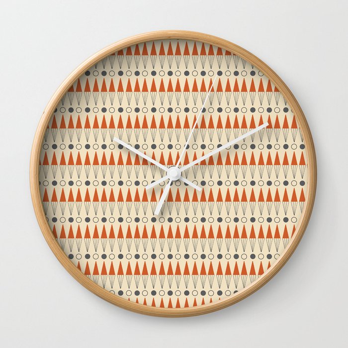 Josephine 50s Mid Century Vintage Retro Pattern Wall Clock By Retroanthem