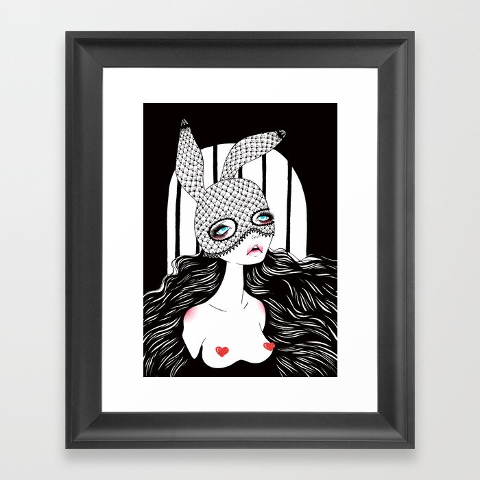 Bunny Mask Framed Art Print