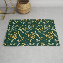 Nepi - dark deep forest green pattern Area & Throw Rug