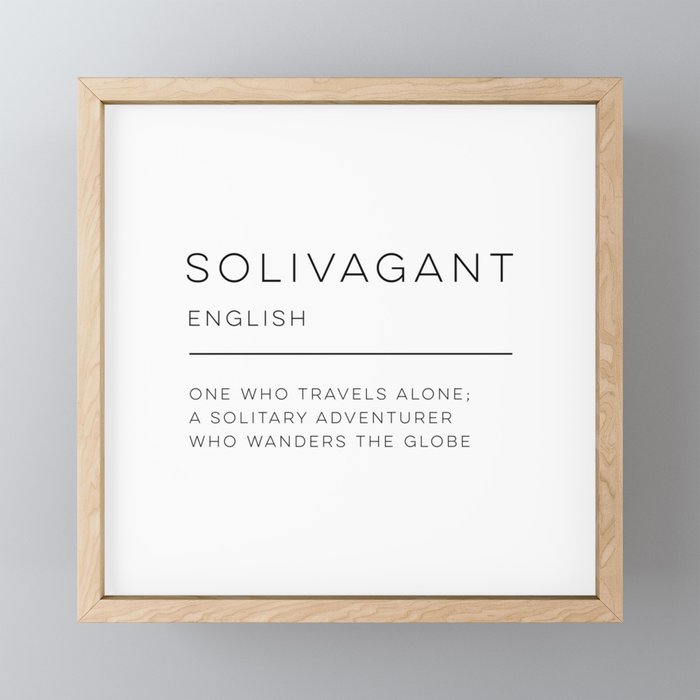 Solivagant Definition Framed Mini Art Print