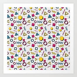 Intermediate colors triadic memphis pattern  Art Print | Intermediatecolors, 80Smemphis, Graphicdesign, Geometricpattern, Triadic, 80S, Yellow Orange, Triadiccolors, 1980S, Memphispattern 