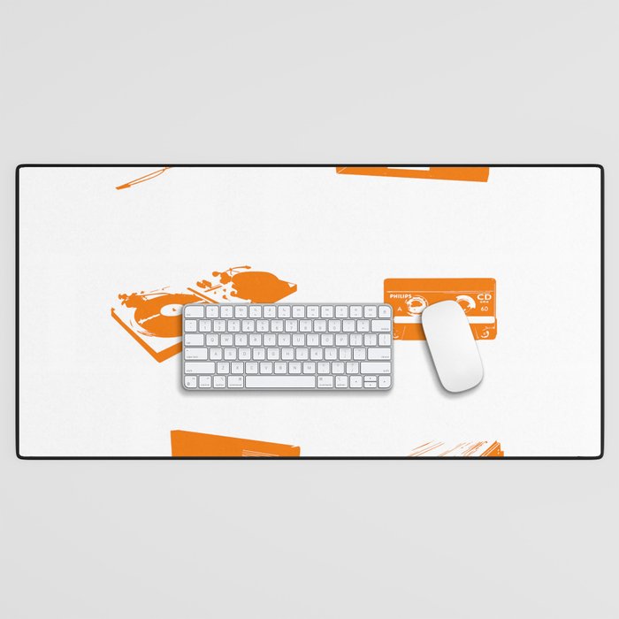 Sound music system orange Desk Mat