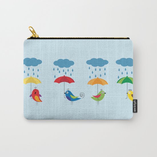 Birds with umbrellas Carry-All Pouch