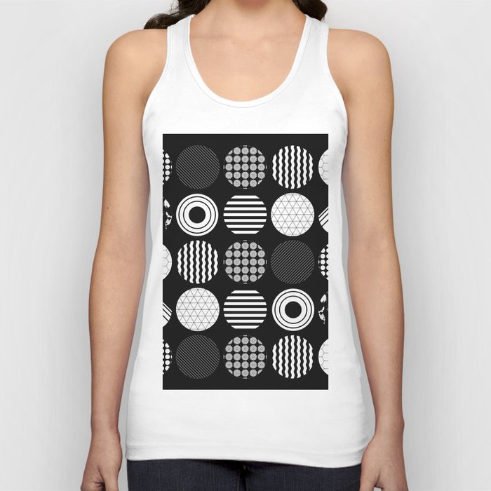 Ecelctic Geometric 2 - Black and white multi patterned design Tank Top